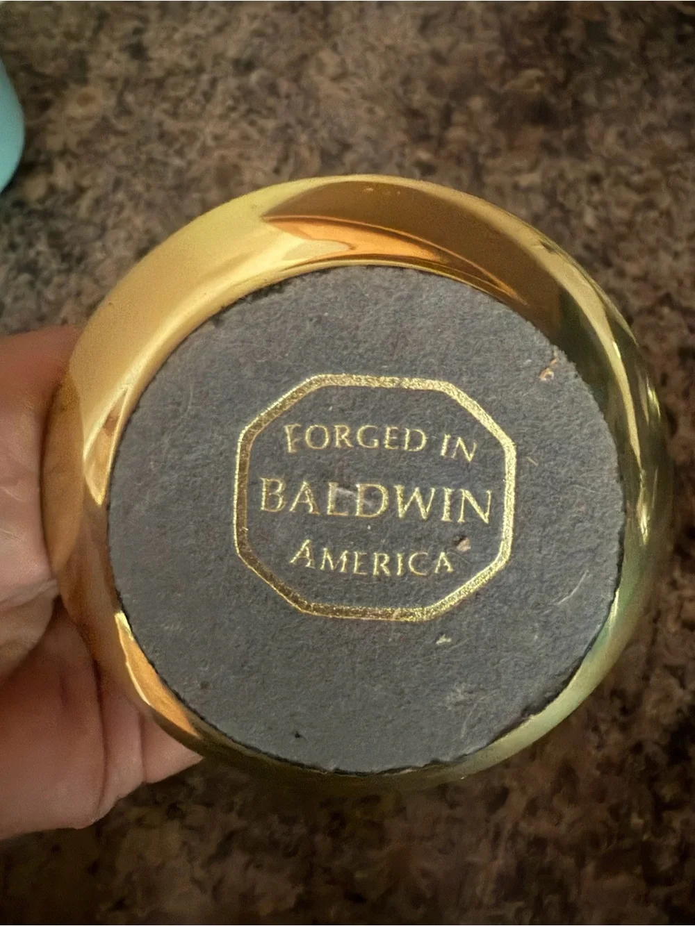 Vintage Baldwin Polished Brass Saucer Base Candlestick Holder